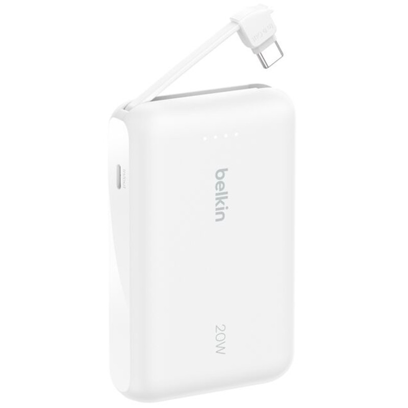 Carregador Portátil Belkin BoostCharge 10.000 mAh Cabo Integrado USB-C Branco - BPB021FQWH