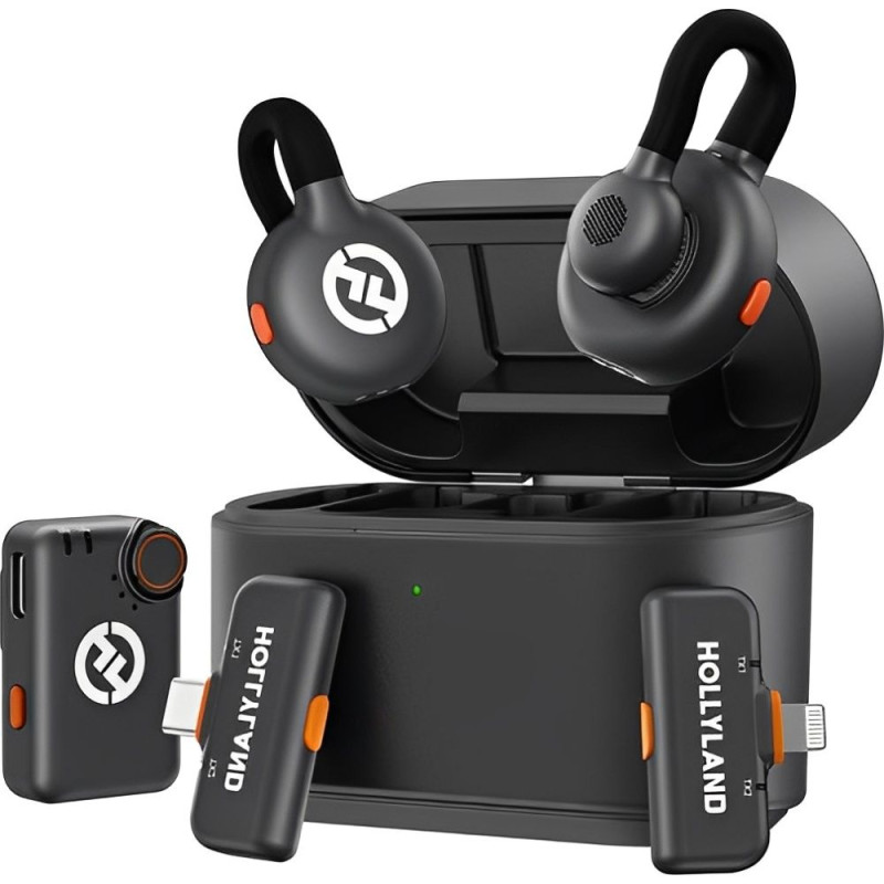 Microfone Sem Fio Hollyland Lark M2S Ultimate Combo USB-C/Lightning/Câmera