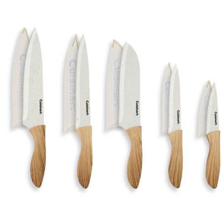 Jogo de Facas Cuisinart C55-10CFWS Revestidos de Cerâmica Advantage Faux Wood - 10 Peças