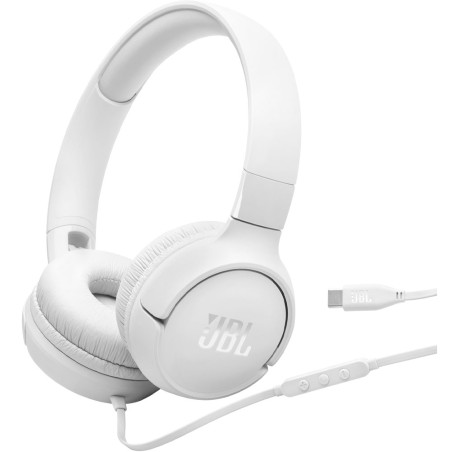Fone de Ouvido JBL T520C USB-C Branco - 32 mm, 96 kHz
