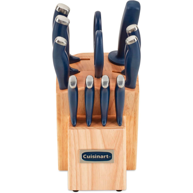 Jogo de Facas com Bloco Cuisinart C77SSN-12P Classic Colorpro Collection Azul Marinho - 12 Peças