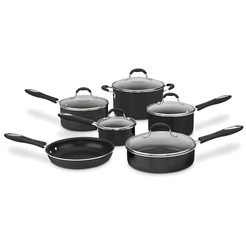 Jogo de Panelas Antiaderentes Cuisinart 55C-11BK Advantage Cerâmica Preto - 11 Peças