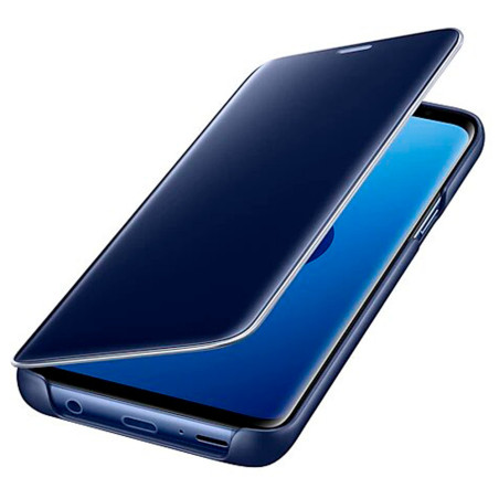 Samsung Galaxy S9 Clear View Standing Cover Case - Blue