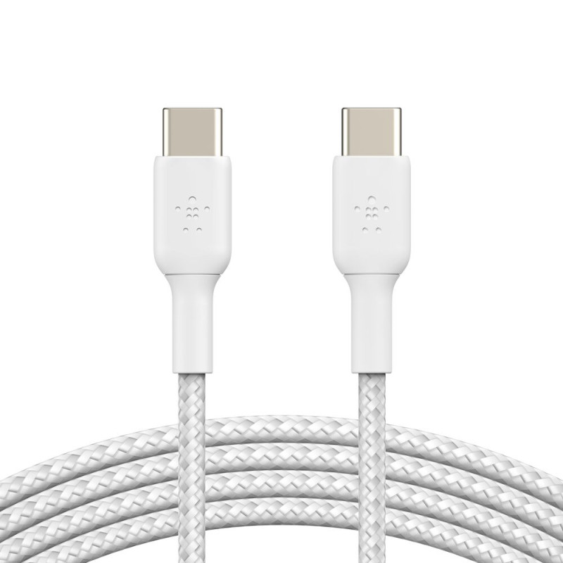 Cabo Belkin BoostCharge USB-C/USB-C 1M Braided Branco - CAB004BT1MWH