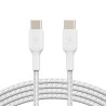 Cabo Belkin BoostCharge USB-C/USB-C 1M Braided Branco - CAB004BT1MWH