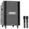 Caixa de Som Portátil Joog JK30 USB/TF/Bluetooth/Karaokê/2 Microfones 380W RMS - Preto