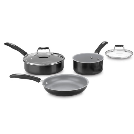 Jogo de Panelas Cuisinart 57I-5BKGBC Indução Alu Purns Cookware Bk - 5 Peças