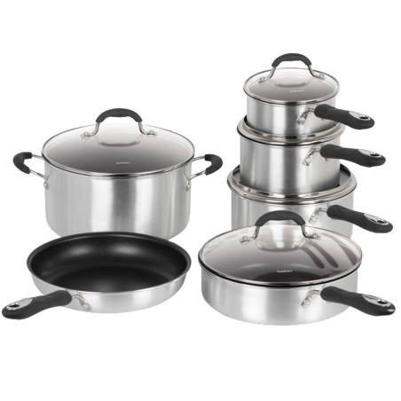 Jogo de Panelas Cuisinart 55-11BSC Non-Stick Brushed - 11 Peças