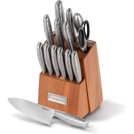 Jogo de Facas Japonesas com Bloco Cuisinart HHC-15AMC Inoxidavel Hand Hammered -15 Peças