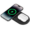 Carregador Magnético Wireless Belkin WIZ021VFBK 2-IN-1 15W Boostcharge Qi2 Magsafe - Preto
