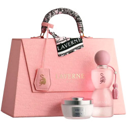 Kit Laverne Perfume Sense Rosa 75ML+Bady Powder 70GR Bag Set
