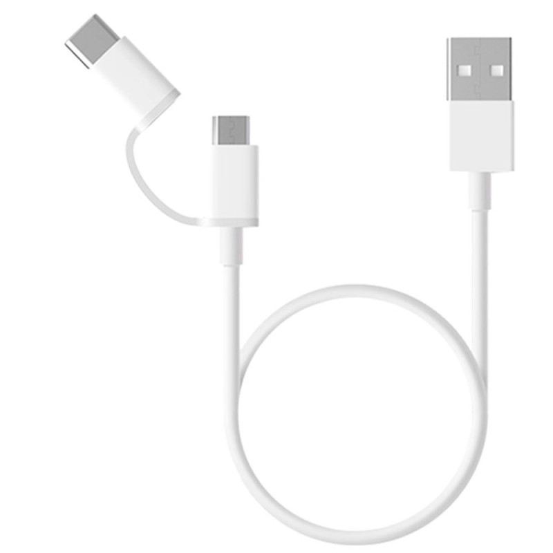 Cabo Xiaomi MI 1.0M 2-IN-1 USB Micro USB/USB-C - 15303-SJV4082TY-SJX02ZM