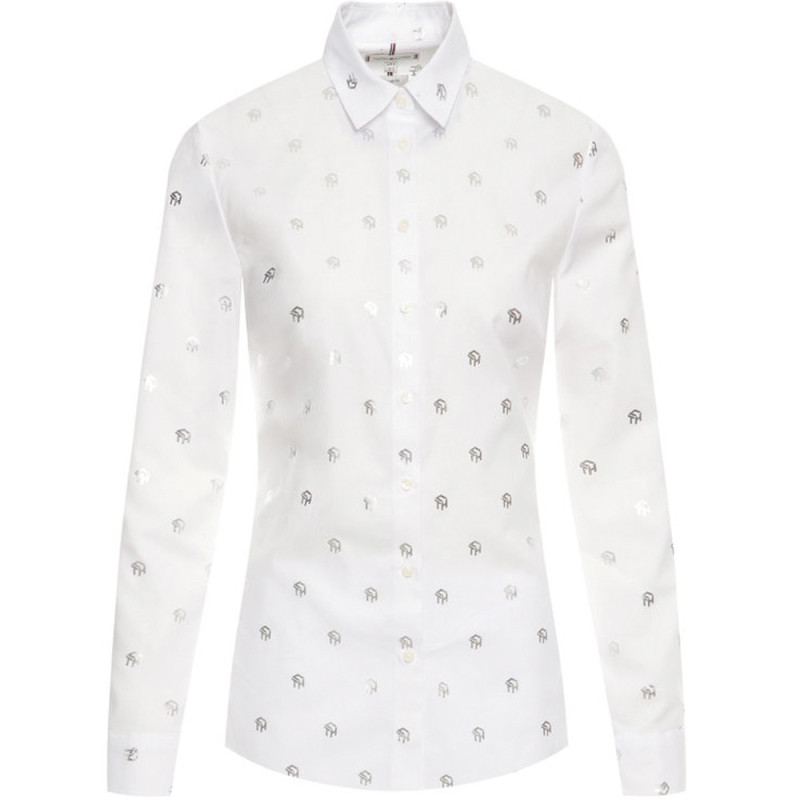 Camisa Tommy Hilfiger Feminina WW0WW26601-0LH-00 36 -  Mini Th Cube Foil