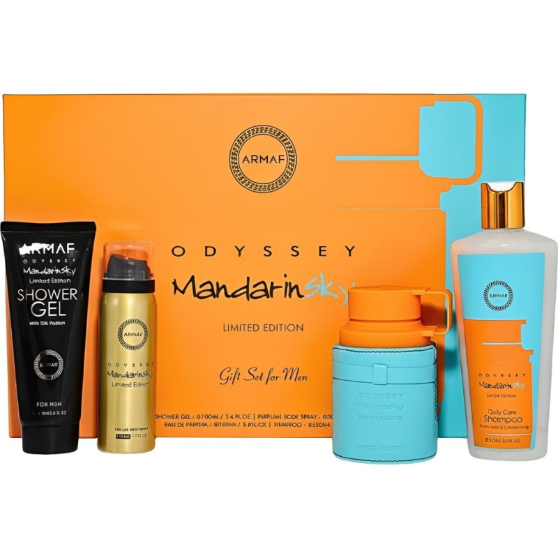 Perfume Armaf Odyssey Kit Mandarin Sky Masculino 100ML Shower Gel+Shampoo