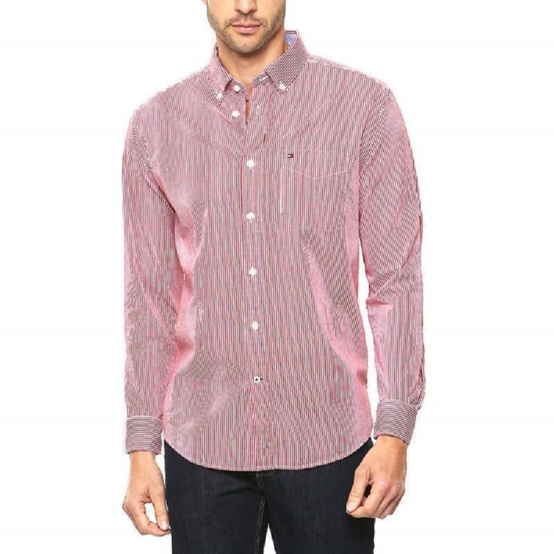Camisa Tommy Hilfiger Masculino 08578A5866-946 L Vermelho/Branco