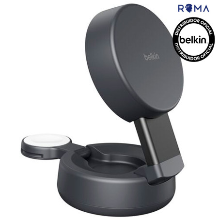Carregador Wireless Belkin WIZ043KQCH 2-IN-1 25W Magsafe Qi2 iPhone-Watch – Charcoal