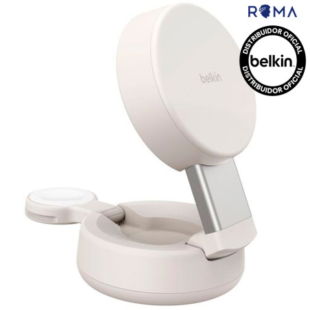 Carregador Wireless Belkin WIZ043KQSD 2-IN-1 25W Magsafe Qi2 iPhone-Watch - Sand