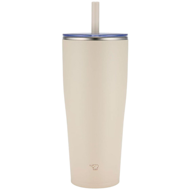 Copo Térmico Zojirushi SX-HA89HACMCOM Com Canudo Encaixe Carro Inox 890ML - Bege