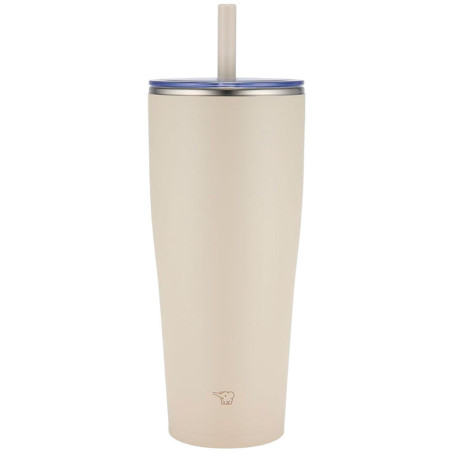 Copo Térmico Zojirushi SX-HA89HACMCOM Com Canudo Encaixe Carro Inox 890ML - Bege