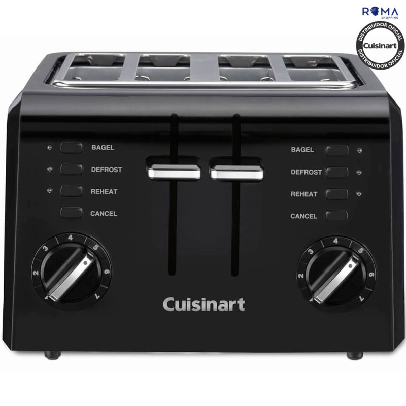 Torradeira Cuisinart CPT-142BKP1 Clássica Compacta 4 Fatias 110V - Preto