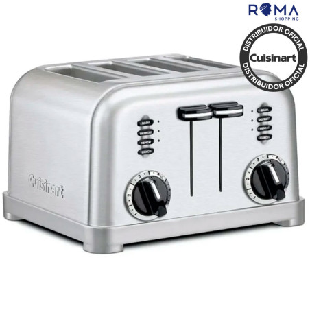 Torradeira Cuisinart CPT-180BR Clássica Metal 4 Fatias 6 Níveis 220V Inox