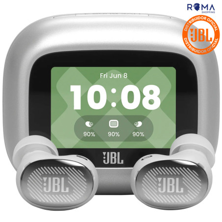 Fone de Ouvido JBL Live Buds 4 Bluetooth - Prata JBLLIVEBUDS4SILAM
