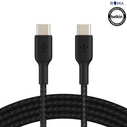 Cable USB-C/USB-C Belkin 1M Trenzado Negro - CAB004BT1MBK