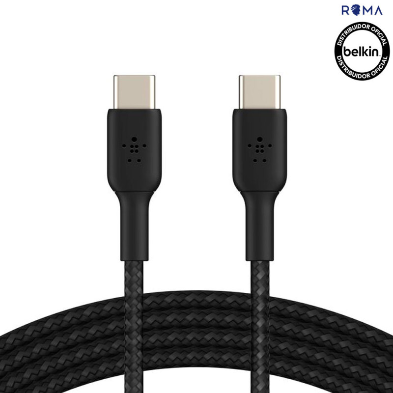 Cabo Belkin USB-C/USB-C 1M Braided Preto CAB004BT1MBK