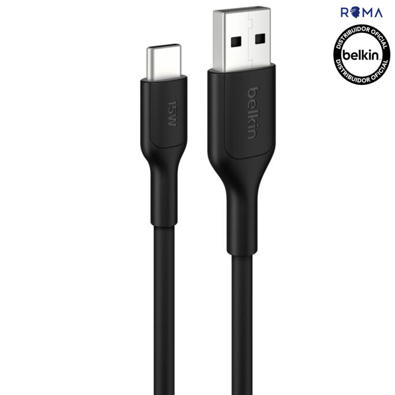 Cabo Belkin USB-A/USB-C 3M 15W Preto - CAB021FQ3MBK
