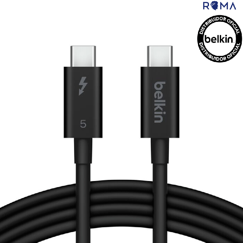 Cabo Belkin USB-C Thunderbolt 5 1,0m Preto - PD 240W