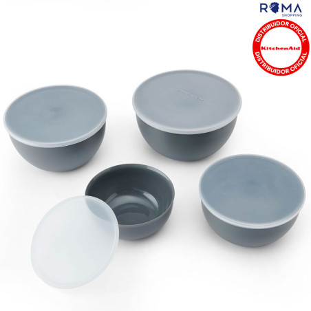 KitchenAid Kit 4 Tigelas de Mistura KQG176OSCGG Cinza