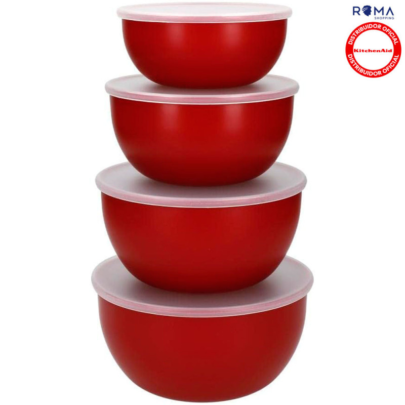 KitchenAid Kit 4 Tigelas de Mistura KQG176OSERE - Vermelho