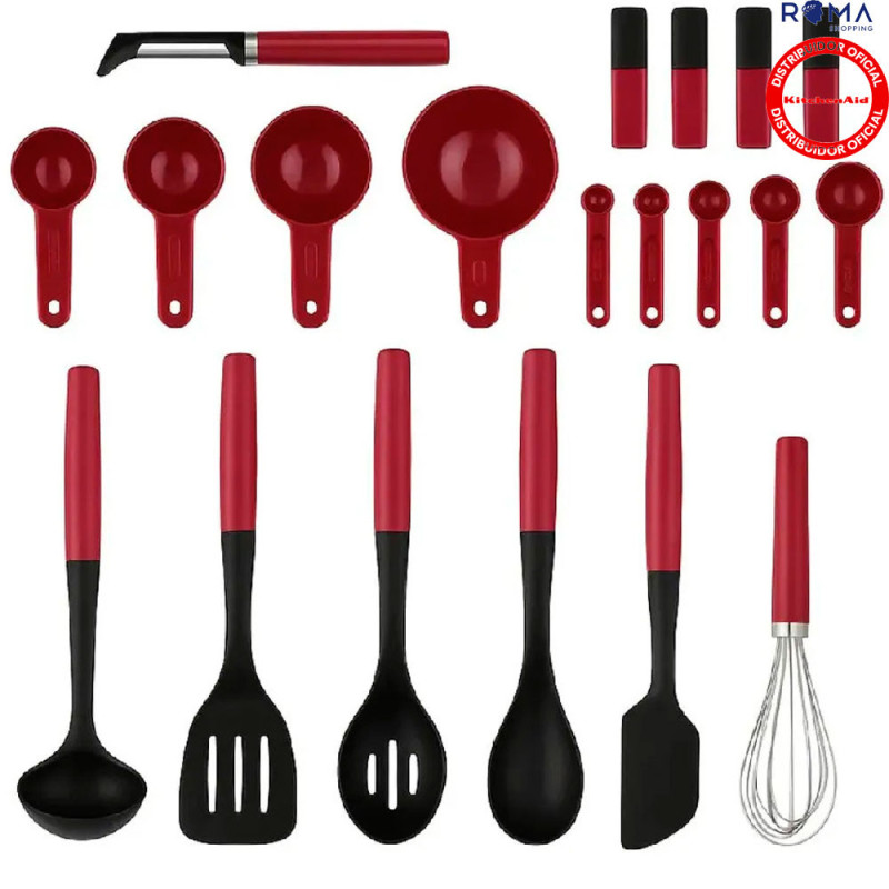 KitchenAid Jogo de Utensílios Cozinha 20 Peças Vermelho