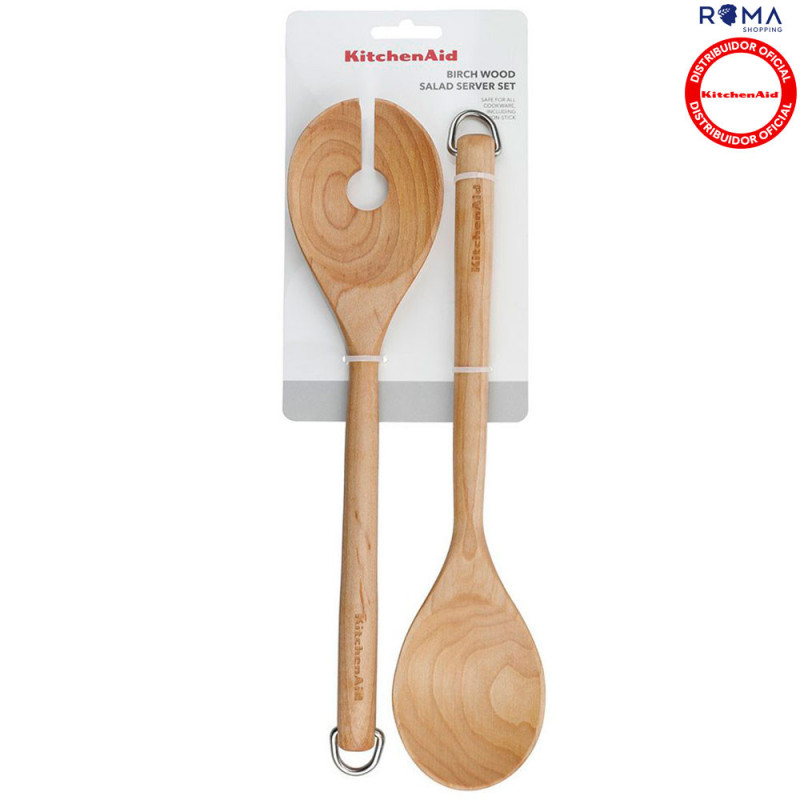 Kit Colheres de Servir Salada KitchenAid 34 cm Bétula