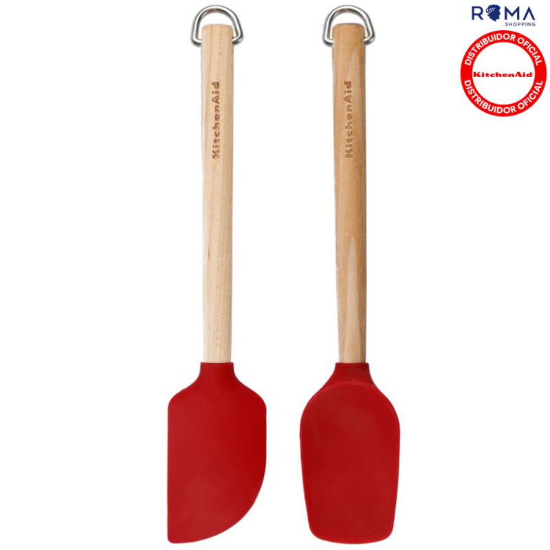KitchenAid KQR750OHERE - Kit 2 Mini Espátulas Betula e Silicone