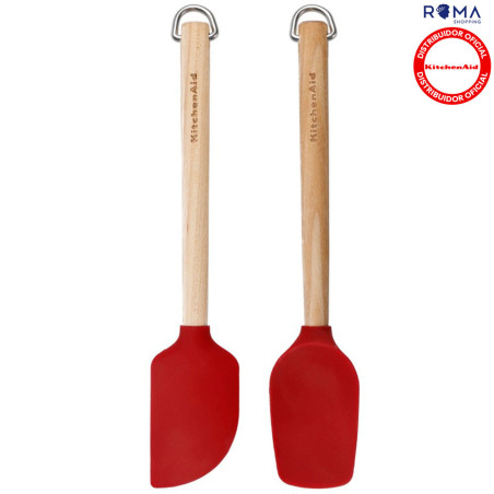 KitchenAid KQR750OHERE - Kit 2 Mini Espátulas Betula e Silicone