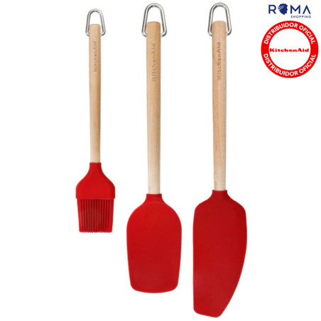 KitchenAid Kit 3 peças KQR751OHE Bétula e Silicone Vermelho