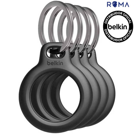 Suporte com Chaveiro para AirTag Belkin – Pack 4 Preto