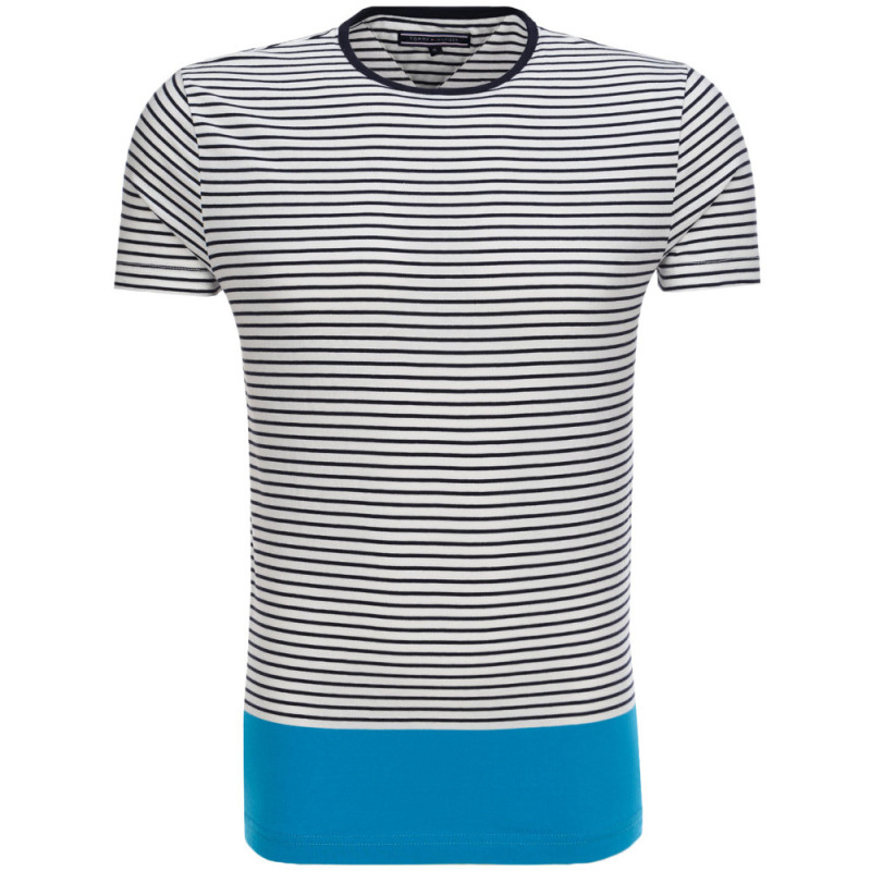 Camiseta Tommy Hilfiger Masculino MW0MW00837-902 S Branco Azul