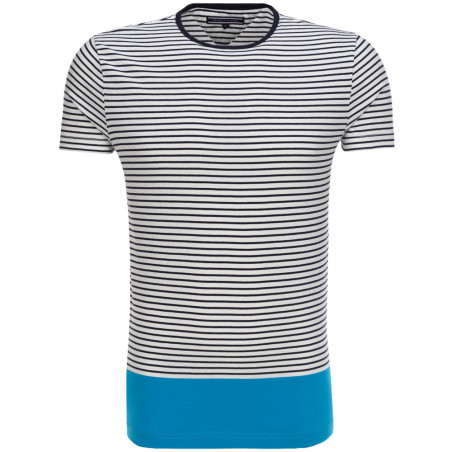 Camiseta Tommy Hilfiger Masculino MW0MW00837-902 S Branco Azul