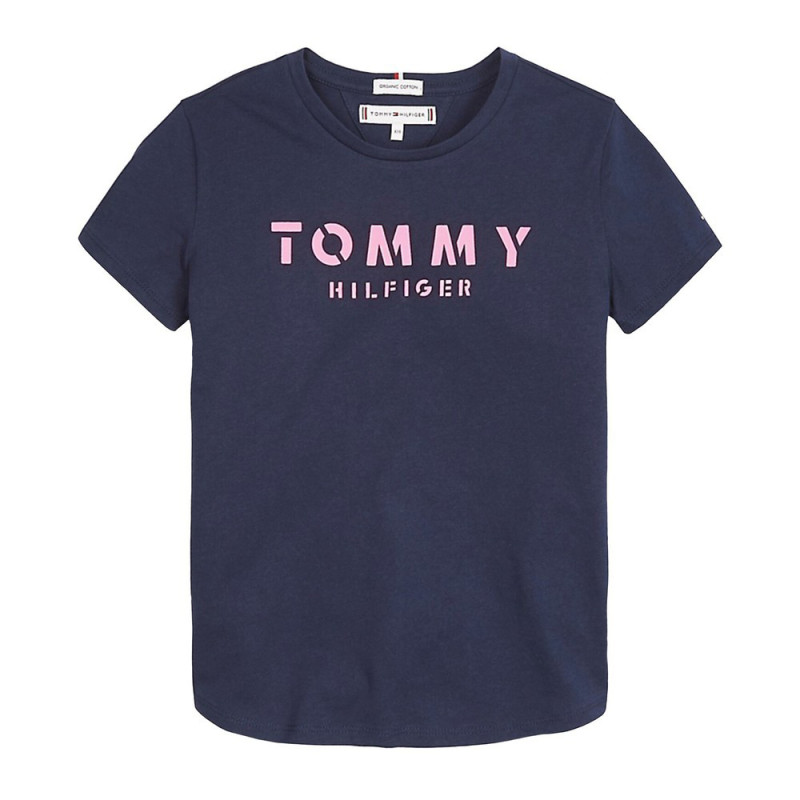 Tommy Hilfiger Girls' T-Shirt - Organic Cotton, Black Iris