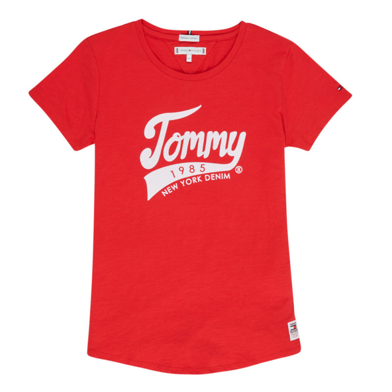 Camiseta Tommy Hilfiger Infantil Feminina M/C KG0KG04960-XA9-00 12 Racing Red