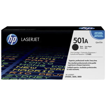 HP Toner 501A Black Q6470A - Yield 6,000 Pages - Office