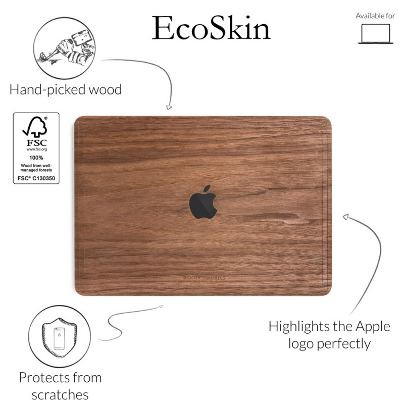 Capa Woodcessories Macbook Pro 13 Ecoskin-Macbookcover Walnut - 4260382632343