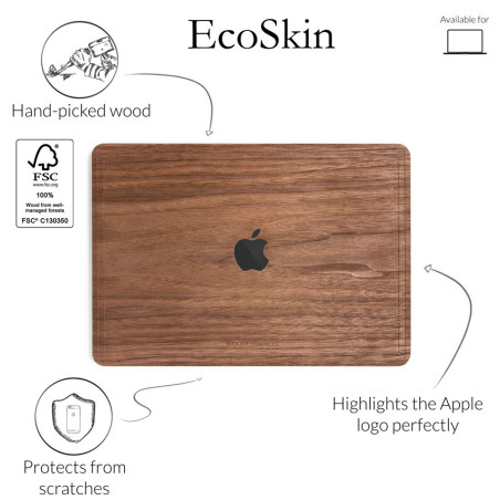 Capa Woodcessories Macbook Pro 13 Ecoskin-Macbookcover Walnut - 4260382632343