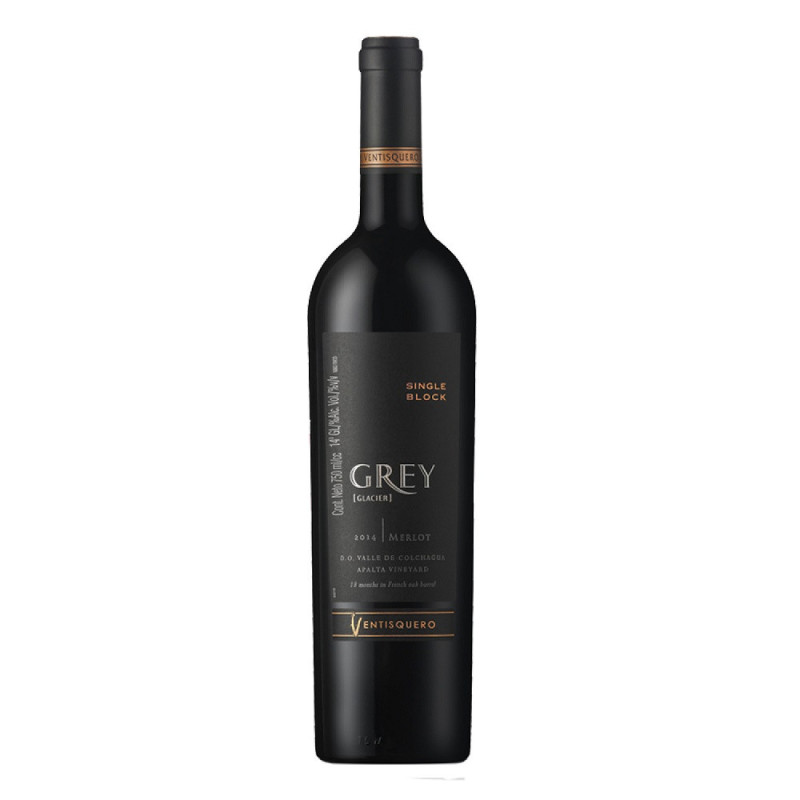 Vino Grey Ventisquero Merlot 750ML - elegante y con cuerpo