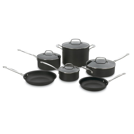 Cuisinart 66-10-Piece Cookware Set, Black - Quantanium®