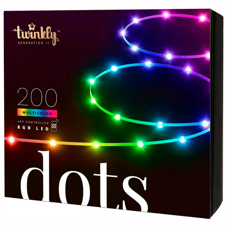 Luzes Twinkly Dots 200 (Gen II) RGB Wi-Fi/Bluetooth/IP20 USB - TWD200STP-TUS
