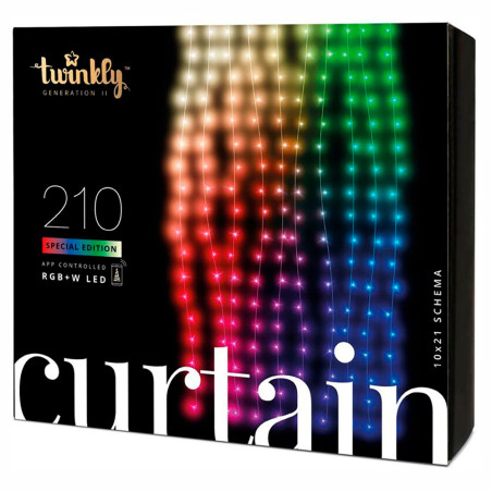 Luzes Twinkly Curtain 210 RGB+W Wi-Fi/Bluetooth/IP44 Bivolt - TWW210SPP-TUS