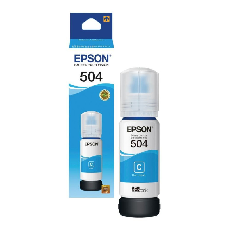 Frasco de Tinta Epson T504220-AL 70ML - Ciano